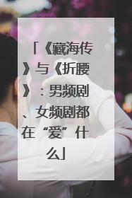 《藏海传》与《折腰》：男频剧、女频剧都在“爱”什么