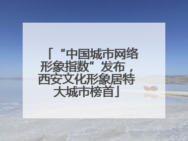 “中国城市网络形象指数”发布，西安文化形象居特大城市榜首