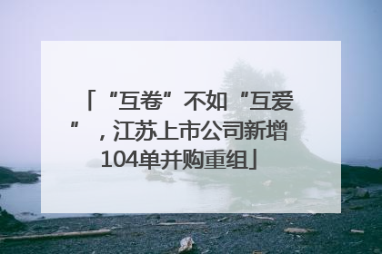 “互卷”不如“互爱”，江苏上市公司新增104单并购重组