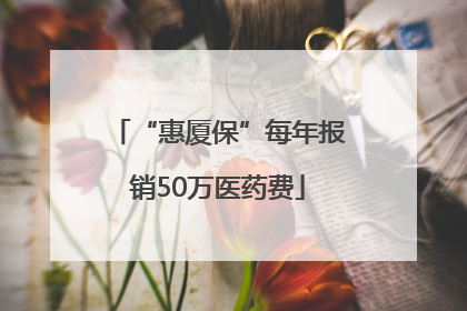 “惠厦保”每年报销50万医药费