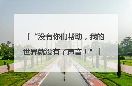 “没有你们帮助，我的世界就没有了声音！”