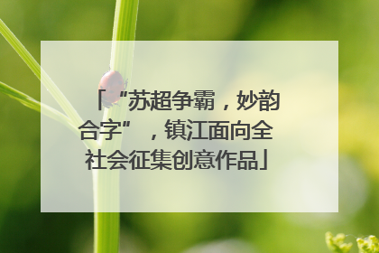 “苏超争霸，妙韵合字”，镇江面向全社会征集创意作品