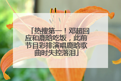 热搜第一！邓超回应和鹿晗吃饭，此前节目彩排演唱鹿晗歌曲时失控落泪