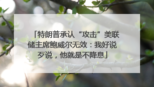 特朗普承认“攻击”美联储主席鲍威尔无效：我好说歹说，他就是不降息