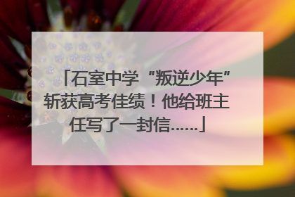 石室中学“叛逆少年”斩获高考佳绩！他给班主任写了一封信……
