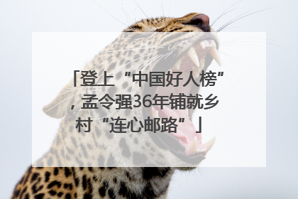 登上“中国好人榜”，孟令强36年铺就乡村“连心邮路”