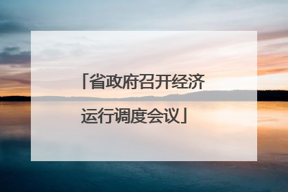 省政府召开经济运行调度会议