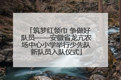 筑梦红领巾 争做好队员——安徽省龙亢农场中心小学举行少先队新队员入队仪式