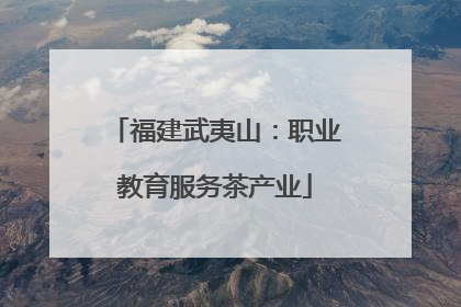 福建武夷山：职业教育服务茶产业