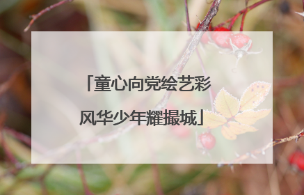 童心向党绘艺彩 风华少年耀撮城