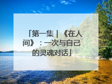 第一集｜《在人间》：一次与自己的灵魂对话