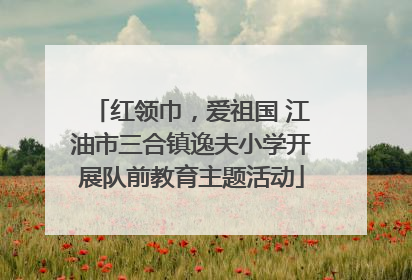 红领巾，爱祖国 江油市三合镇逸夫小学开展队前教育主题活动