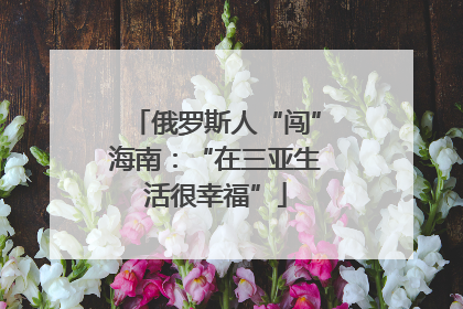 俄罗斯人“闯”海南：“在三亚生活很幸福”
