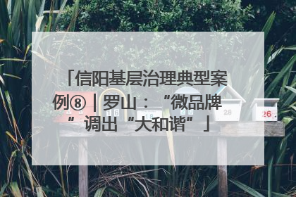 信阳基层治理典型案例⑧｜罗山：“微品牌”调出“大和谐”