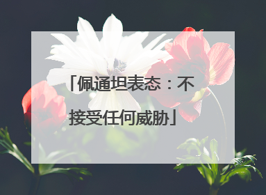 佩通坦表态：不接受任何威胁