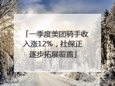 一季度美团骑手收入涨12%，社保正逐步拓展覆盖