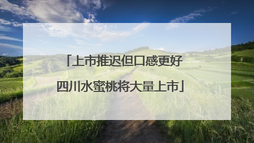 上市推迟但口感更好 四川水蜜桃将大量上市