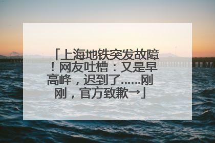 上海地铁突发故障！网友吐槽：又是早高峰，迟到了……刚刚，官方致歉→
