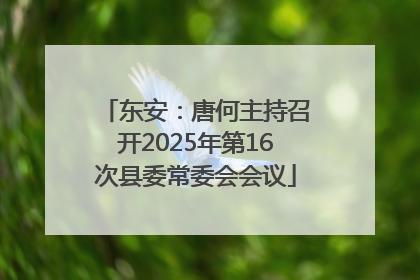 东安：唐何主持召开2025年第16次县委常委会会议