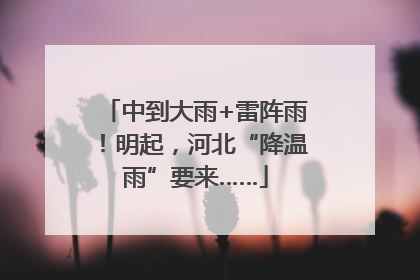 中到大雨+雷阵雨！明起，河北“降温雨”要来……