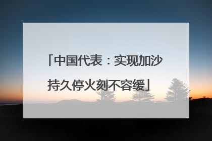 中国代表：实现加沙持久停火刻不容缓