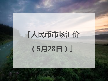 人民币市场汇价（5月28日）