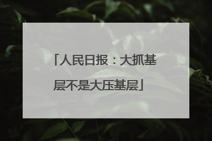 人民日报：大抓基层不是大压基层