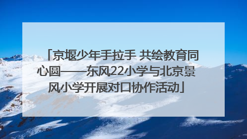 京堰少年手拉手 共绘教育同心圆——东风22小学与北京景风小学开展对口协作活动