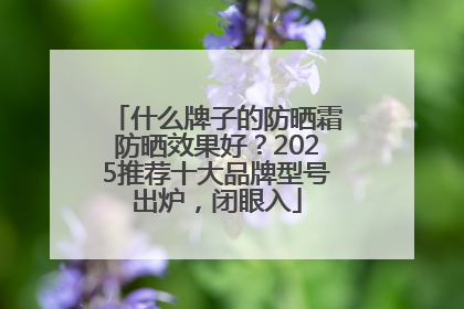 什么牌子的防晒霜防晒效果好？2025推荐十大品牌型号出炉，闭眼入