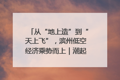 从“地上造”到“天上飞”，滨州低空经济乘势而上｜潮起渤海・网聚黄蓝