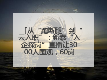 从“跑断腿”到“云入职”：新泰“入企探岗”直播让3000人围观，60岗位一周填满