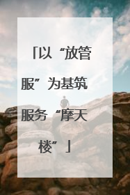 以“放管服”为基筑服务“摩天楼”