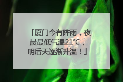 厦门今有阵雨，夜晨最低气温21℃，明后天逐渐升温！