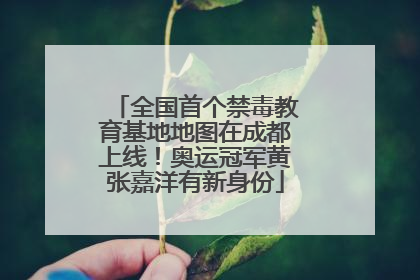 全国首个禁毒教育基地地图在成都上线！奥运冠军黄张嘉洋有新身份