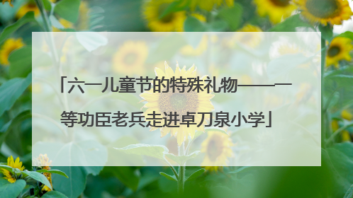 六一儿童节的特殊礼物——一等功臣老兵走进卓刀泉小学