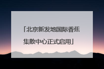 北京新发地国际香蕉集散中心正式启用