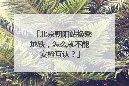 北京朝阳站换乘地铁，怎么就不能安检互认？
