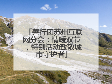善行团苏州互联网分会：情暖双节，特别活动致敬城市守护者