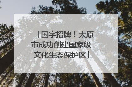 国字招牌！太原市成功创建国家级文化生态保护区