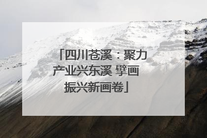 四川苍溪：聚力产业兴东溪 擘画振兴新画卷