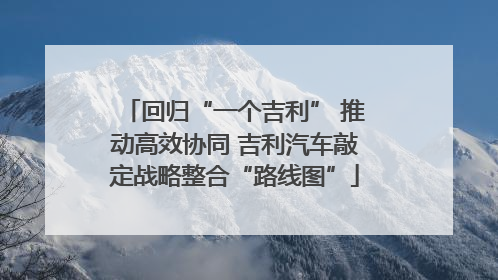 回归“一个吉利” 推动高效协同 吉利汽车敲定战略整合“路线图”