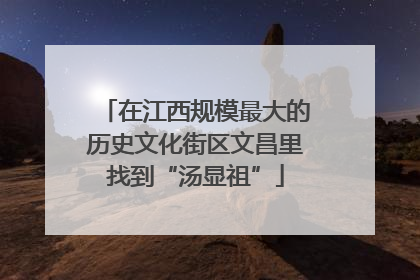 在江西规模最大的历史文化街区文昌里找到“汤显祖”