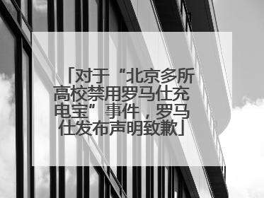 对于“北京多所高校禁用罗马仕充电宝”事件，罗马仕发布声明致歉