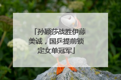 孙颖莎战胜伊藤美诚，国乒提前锁定女单冠军