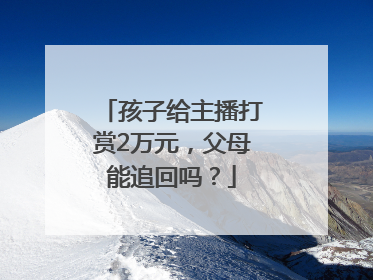 孩子给主播打赏2万元，父母能追回吗？