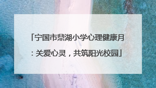 宁国市鼎湖小学心理健康月：关爱心灵，共筑阳光校园