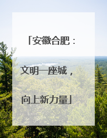 安徽合肥：文明一座城，向上新力量