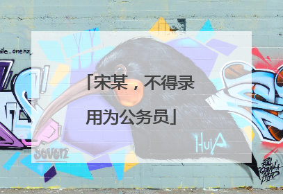 宋某，不得录用为公务员
