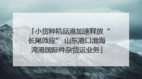 小货种精品港加速释放“长尾效应” 山东港口渤海湾港国际件杂货运业务