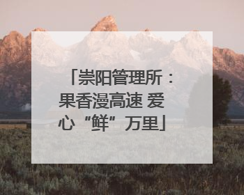 崇阳管理所：果香漫高速 爱心“鲜”万里